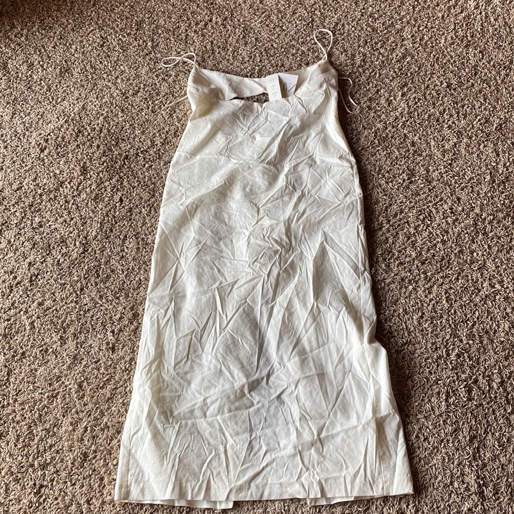 Zara long white adjustable dress